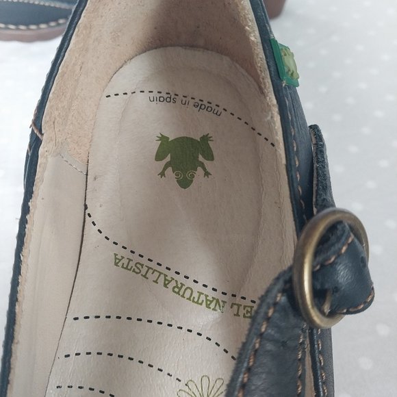 El Naturalista Black Leather Cross Strap Mary Jane Heel NWOB - Picture 9 of 9